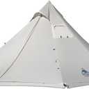 OneTigris Smokey HUT Hot Tent with Stove Jack, Ultralight 4 Season Tipi Tent with Snow Skirt & Detachable Floor for Camping, Hiking, Bushcraft, Backpacking