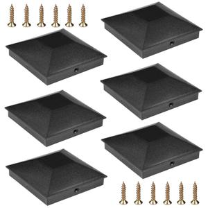 4x4 (3.5inx3.5in) Fence Post Caps, Deck Post Plastic Caps with Screws, Keep Post from Cracking and Rotting, for Outdoor Post Caps Cover, Fence Wood Post, Decking, Corridors, Waterproof (6 Pack)