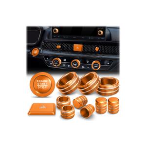 Polodunn for Honda Civic 2022-2026 Accessories, CRV 2023-2026 & Acura Ingetra 2023-2025 (Fit 7" Screen/ 2 Audio Knobs), 12pcs Knob Cover Kit - Hazard Light, Push Start, Audio, AC & Air Vent (Orange)