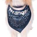 Wrangler Pattern Pet Bandana – Soft Poplin Dog Bandana with Iconic Logo - Dog Bandanas for Small to Large Breeds (Navy, XS-S)