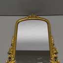 Gold Arched Mirror (15.9 * 19.8 inches) Ornate Baroque Arch Wall Mirror-for Living Rooms, Hallways, Fireplaces, Bathrooms, Entryways