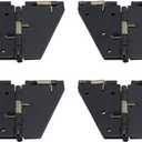 Geesatis 6 Inch Drop Leaf Table Support Hinges,180Folding Cross Spring Hinges,Matte Black Cabinet Hinges,4Pcs