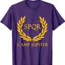 SPQR Senatus Populus Que Romanus Camp Jupiter T-Shirt T-Shirt (Small, Purple)