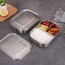 Stainless Steel Lunch Box - Food Storage Container with Removable Divider - Leak-proof Thanks to Silicone Seal - Storage Box 1100 ml - Camping/Picnic (Pack of 1-1100 ml)
