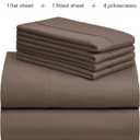 LuxClub 6 PC Queen Sheet Set, Breathable Luxury Bed Sheets, Deep Pockets 18" Eco Friendly Wrinkle Free Cooling Sheets Machine Washable Hotel Bedding Silky Soft - Tree Bark Queen