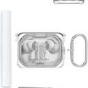 Case Cover for Nothing Ear (a) Wireless Earbuds,Clear Soft TPU Protective Cover with Keychain and Cleaner Kit for Women Men Shockproof Skin,Clear