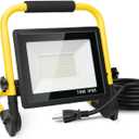 10000LM LED Work Light: Portable Work Light with 5FT Cord - IP66 Waterproof Flood Light for Outdoor Indoor Job Site Workshop Garage Construction Site Lighting, Gifts for Man