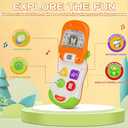 Baby Phone Toys with musicial and Light, Flip Phone Educational Toddler Toys (Blue)
