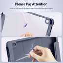 Kenke for iPad 9th Generation Case 2021/iPad 8th Generation Case 2020/iPad 7th Generation Case 2019 iPad 10.2 Inch Case with Left Side Pencil Holder & Hard PC Acrylic Transparent Back Shell (Purple)