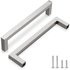 192mm (7-1/2") Brushed Nickel Stainless Steel Cabinet Hardware 10 Pack Durable Drawer Pulls & Dresser Handles for Kitchen, Bathroom, Cabinets