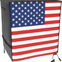ATYARD 30-inch Outdoor Cover for Keter Unity (Small) Portable Table - UV Resistant, Breathable, All Weather (30" L x 24" W x 32" H)Black,American Flag