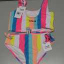 Hurley Girls' Tankini 2-piece Swimsuit (Large, White/Multi Stripe)