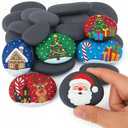 FUTUREPLUSX Rocks for Painting, Arts and Crafts for Kids, 2–3 Inch Flat & Smooth Natural Stones for Painting Supplies, DIY Christmas & Garden Decor