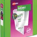 2 x Avery Durable View 3 Ring Binder, 1-1/2 Inch Slant Rings, 1 Green Binder (17835)