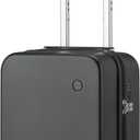 mixi Upgrade Carry on Luggage 14 Inch Underseat Personal Item Suitcases with Spinner Wheels, Hardside Rolling Suitcase PC with TSA Lock Lightweight Travel Case, Fine Grid Black