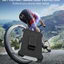 for Samsung Galaxy S25 Plus Case, with HD Tempered Glass Screen Protector, Heavy Duty Shockproof Drop Protective Rugged Tough Durable Phone Cover (with Belt Clip-Grey/Pink)