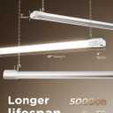 Sunco 6 Pack LED Shop Lights for Workshop 4FT, Linkable Garage Lighting, 4500 LM, 40W (150W Equivalent), 6000K Daylight Deluxe, Surface + Suspension Mount, 48 Inch Integrated Fixture, White