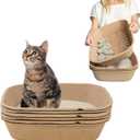 Kitty Sift (Set of 1 Litter Box & 5 Sifting Liners) Disposable Sifting Cat Litter Box Large, 6 Count, Durable and Portable for Travel and Home Odor Control