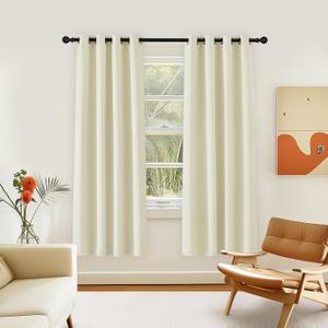 NICETOWN Room Darkening Curtain for Living Room - Energy Saving Thermal Insulated Grommet Room Darkening Curtain/Drape for Bedroom (1 Panel, 46 by 72, Beige)