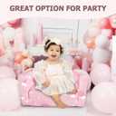 Kids Couch, 2-in-1 Toddler Sofa Fold Out, Soft Toddler Chair for Boys and Girls, Convertible Sofa to Lounger- Ideal for Napping, Reading, and Playing (Pink Unicorn)