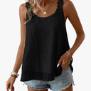 Womens Tank Tops Flowy Sleeveless Summer Boho Tank Top for Women Casual Crewneck Strap Lace Camisole Shirts, L