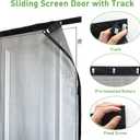Magnetic Screen Door with Sliding Track, Retractable Sliding Screen Door Mesh, Fits Door Size 36 x 80 Inch, Smooth-Gliding, Easy to Install for Front Back Patio Single French Doors