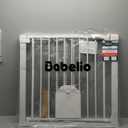 Babelio 36-56" Extra Wide Auto Close Baby Gate with Cat Door, Pet Gate Indoor with Extra Wide Walk Thru Door, Metal Dog Gate for Doorway, Stairs, Includes 4 Wall Cups and 3 Extension Pieces, White