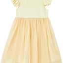 Girls Casual Tulle Tutu Dress Baby Toddler Ruffle Sleeves Bow Princess Party Dresses