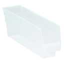 QUANTUM STORAGE SYSTEMS K-QSB100CL-12 12-Pack Plastic Shelf Bin Storage Containers, 11-5/8 inch x 2-3/4 inch x 4 inch, Clear