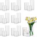 Glasseam Clear Cylinder Vases Set, 24Pcs Glass Vases for Centerpieces Bulk, Modern Floating Candle Holder for Decor, Hurricane Candle Holders for Wedding Table Decor (5.5"/7.5"/9.5")