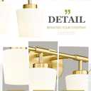 Bathroom Light Fixtures Over Mirror, 5-Light Brushed Gold Vanity Lighting Fixtures with Milk White Glass, 38inch Farmhouse Champagne Bronze Wall Sconces Lighting, AD-22004-5W-GD