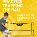 SKLZ Quickster Soccer Trainer - Dual-Sided Rebounder for Solo Passing, Receiving, Trapping Practice - Large & Small Rebound Net - Weather Resistant - Adjustable Frame, Metal Stakes & Carry Bag