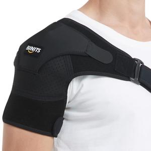 Shoulder Brace for Torn Rotator Cuff, Tendonitis, Shoulder Pain Relief, Dislocation, Adjustable Arm Sling Shoulder Support Fit Sleeve Wrap for Men & Women（Black S-M）