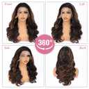13x6 Ombre Lace Front Wig Human Hair 1B/30 Body Wave Lace Frontal Wigs Human Hair Pre Plucked 180% Density Highlight HD Lace Front Colored Wig Human Hair Glueless Balayage Wig for Women 20 Inch