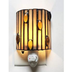 Tiffany Glass Night Light, HMJ7004, Stained Glass Bedroom Study Night Light, Size: 5"*5"*6"
