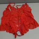 Avidlove Teddy Lingerie for Women Sexy Cut Out Lace Bodysuit One Piece Criss Cross Backless Mini Babydoll L, Red