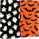 2 Pack Halloween Hand Towels Ghost Bat Decorative Kitchen Towels Absorbent Dish Towel for Halloween Home Bathroom Kitchen Decor Gift, 29.5 x 13.8 Inch