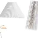 2 Pack Pleated Table Lamp Lampshades Replacement Bedside Table Lamp Pleated Lamp Shade for Ceramic Table Lamps Bedside Nightstand Small Table Lamps with Rattan Base Wire Frame Do not Included