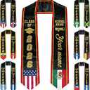 Fihevur Panama Graduation Stole Class of 2026 with Gold Glitter Trim, First Generation Sash for Unisex Adult 75" Long