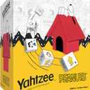 YAHTZEE: Peanuts Edition, Exclusive Snoopys Doghouse Cup, Roll The Dice with Charlie Brown, Woodstock & The Peanuts Gang, Dice Rolling Game with a Fun Twist, Officially Licensed Peanuts Collectible