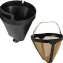 Permanent CE250 CE251 Filter Basket Holder & Gold Tone Filter Set，Compatible with Ninja 12-Cup Programmable Coffee Brewer CE200, CE200BRN, CE200C, CE201, CE201BRN, CE201C