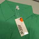 AISEW Womens Cotton Button Down Short Sleeve Shirts Summer Casual Dress Shirt Collared Work Office Blouse (Green, XXL)