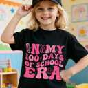 100 Days of School Shirt for Boys Girls Kids Happy 100th Day T-Shirt Toddler Celebration Graphic Top 2026 (3T-10T) (Black)