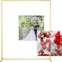 Gold Wedding Arch Backdrop Stand, 6.6FT*5FT Square Balloon and Flower Metal Aluminum Frame for Ceremony, Anniversary, Party, Baby Shower Photo Booth Decoration.