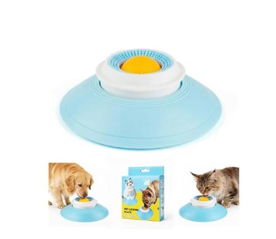 Dog Lick Sphere, Dog Cat Licks Toys for Liquid Food, Lick Bowl for Dogs, Dogs Licks Roll Ball, Non-Slip Licking Bowl Enrichment Toys for Pet Calming & Anxieties Relief (Yellow*1)