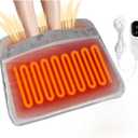 Electric Heated Foot Warmer for Men and Women, Double Sided Foot Heating Pad with 9 Heat Levels & 3 Timers, Foot Heater Feet Warmer Under Desk, Bed, Office, Home Use(Grey)