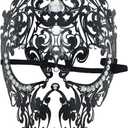 Sheliky Masquerade Mask for Women Men Mardi Gras Halloween Costume Masks Christmas Cosplay Metal Party Masque (Black)