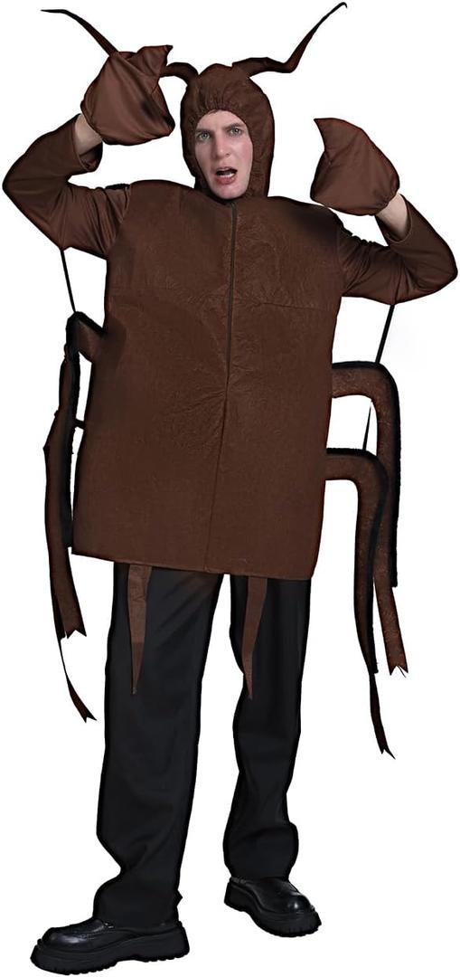 Adult Cockroach Costume Men Scary Cockroach Tunic For Halloween Costumes Adult (Brown, One Size)