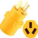 Kanayu 50Amp NEMA 6-50P to 10-50R Welder to Stove Adapter, 3 Prong Welder Male to 3 Prong Stove, Oven Female Adapter