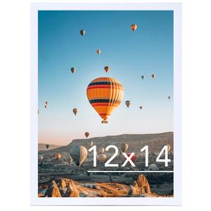 JCJMY 12x14 Picture Frame White for Wall Hanging, Wall Mounting Horizontally or Vertically, 12 x 14 Wall Gallery Poster Photo Frame with Shatter Resistant Plexiglass, White